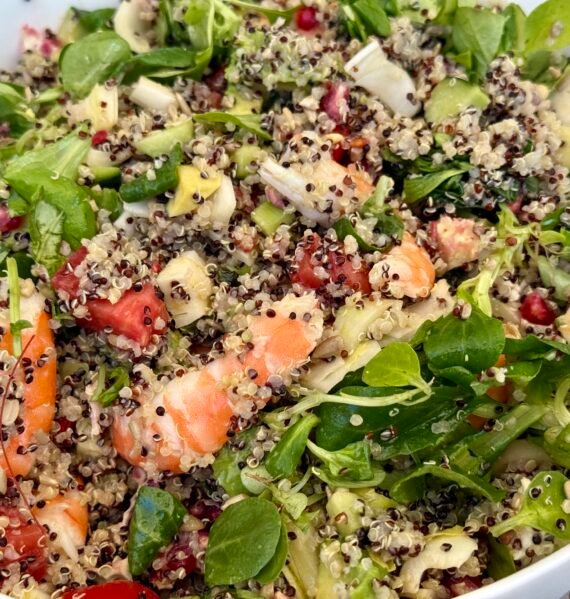 Salade de quinoa aux crevettes