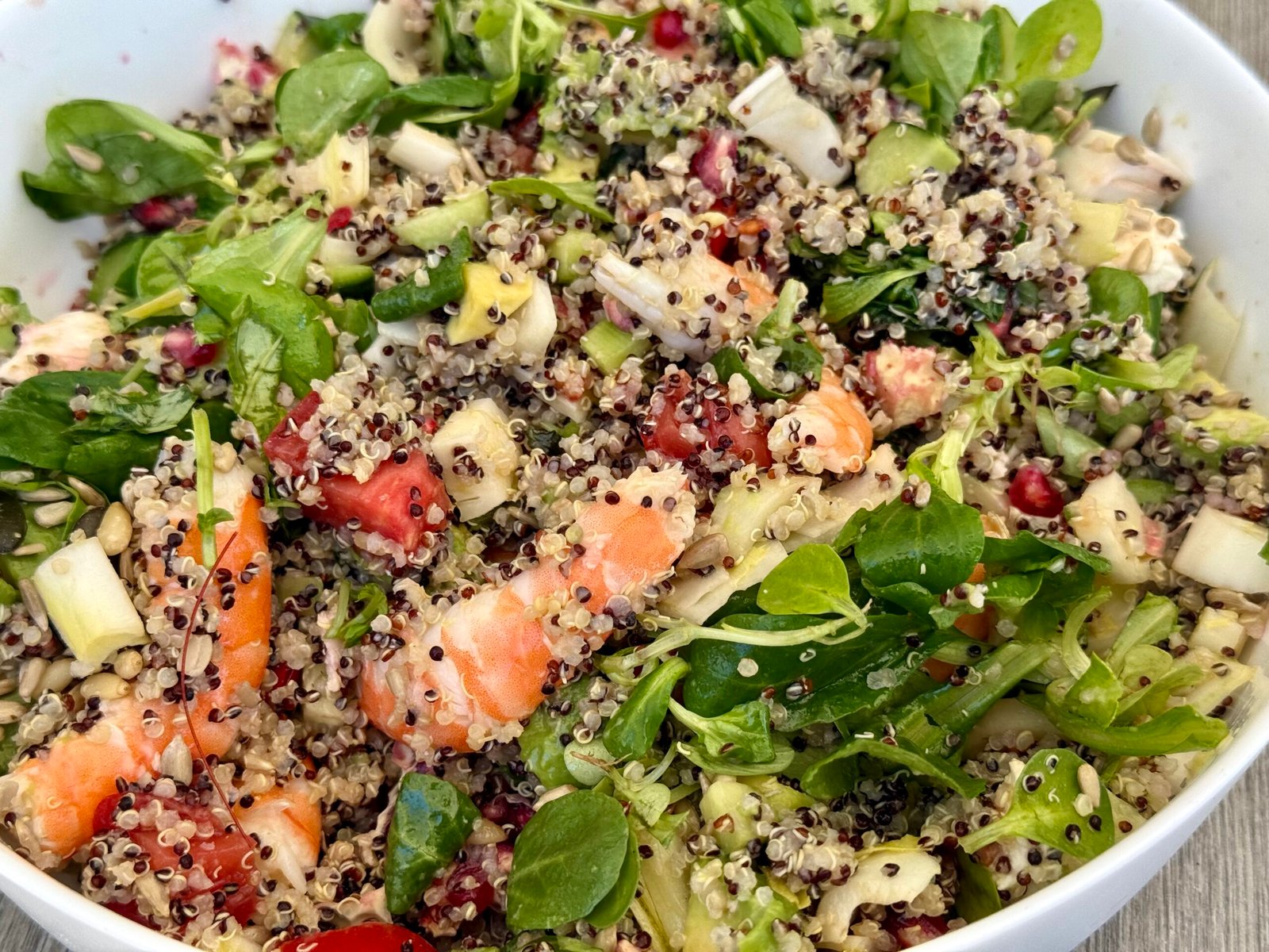 Salade de quinoa aux crevettes